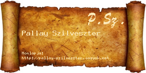 Pallay Szilveszter névjegykártya